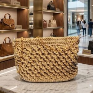 Bolsa de Crochê  ZuniQ Solares com Alça de Corrente Dourada