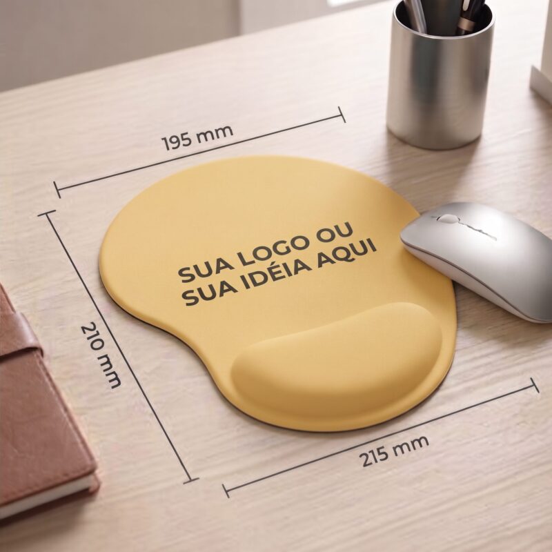 Mouse Pad ErgonÎmico Amarelo Zuniq | Descanço de punho em espuma
