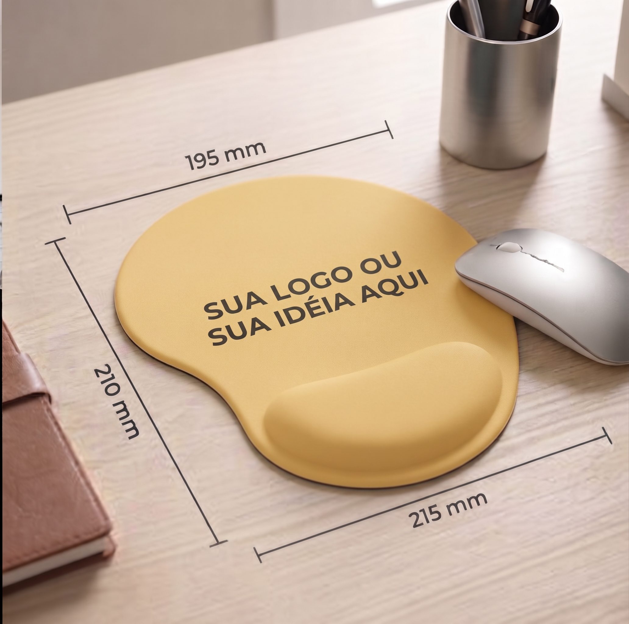 Mouse Pad Ergonômico Amarelo Zuniq | Descanço de punho em espuma