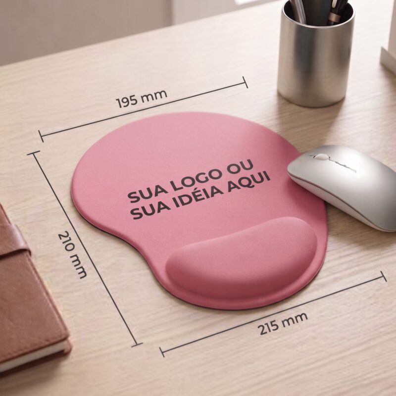 Mouse Pad ErgonÎmico Rosa Zuniq | Descanço de punho em espuma