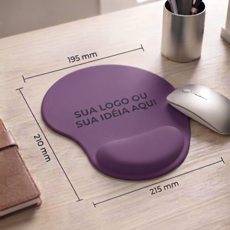 Mouse Pad ErgonÎmico Roxo Zuniq | Descanço de punho em espuma