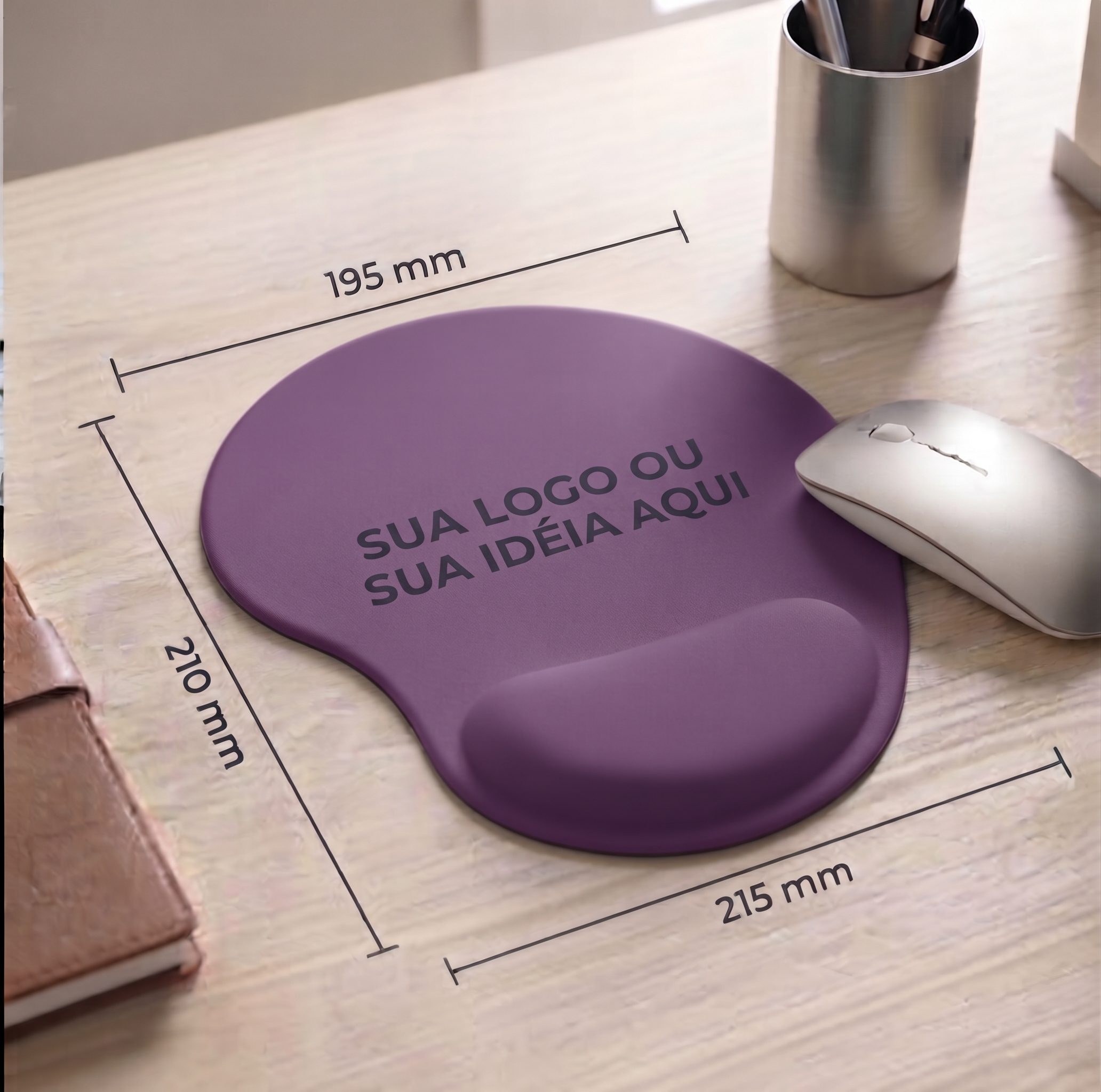 Mouse Pad Ergonômico Roxo Zuniq | Descanço de punho em espuma