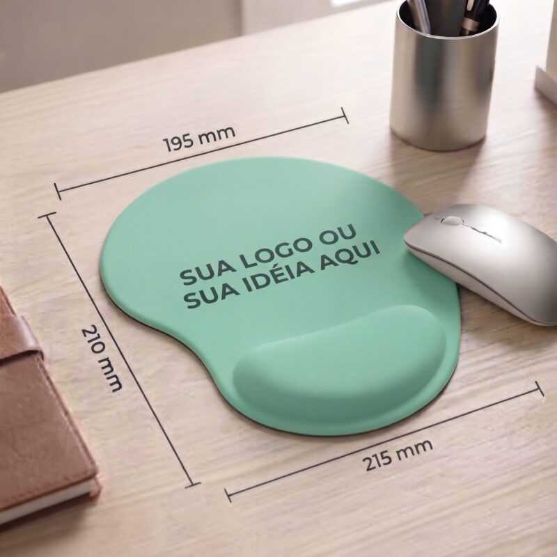 Mouse Pad ErgonÎmico Verde Aqua Zuniq | Descanço de punho em espuma