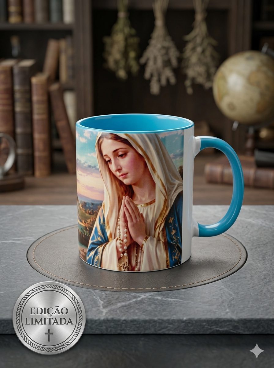 Caneca de Porcelana Personalizada Religiosa 325ml | ZuniQ - Nossa Senhora Do Rosario