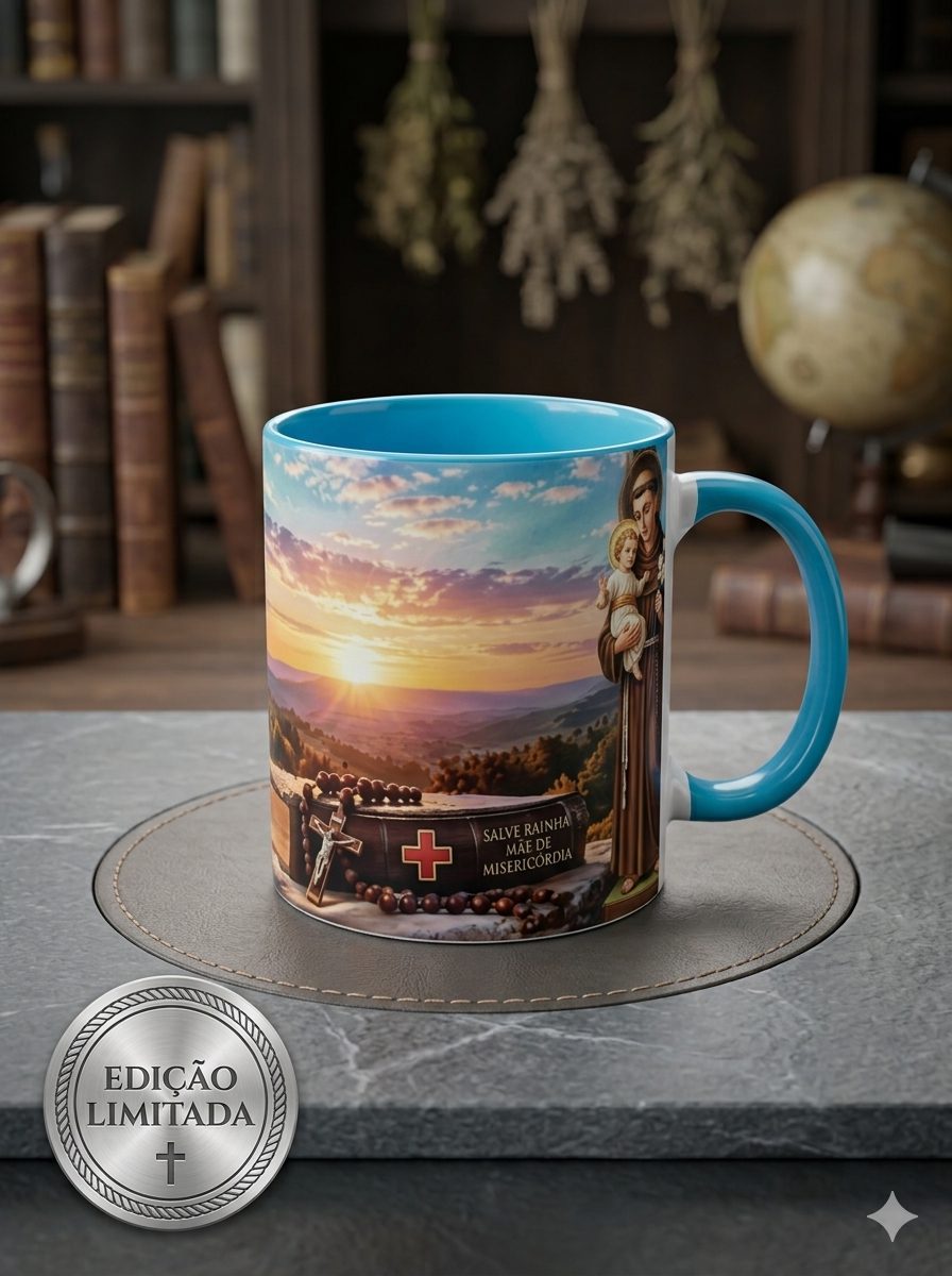 Caneca de Porcelana Personalizada Religiosa 325ml | ZuniQ - Nossa Senhora Do Rosario - Imagem 2