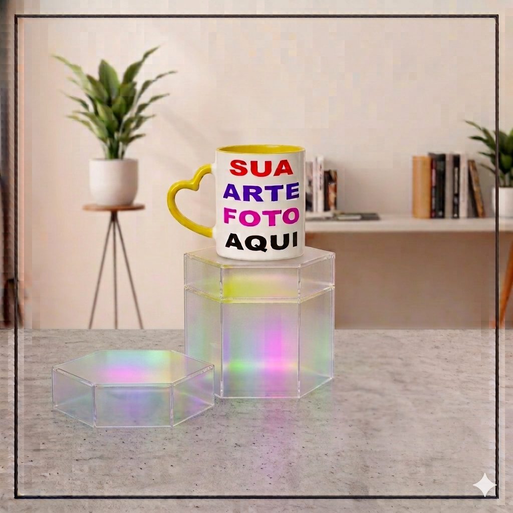 Caneca de Porcelana Personalizavel-Coloridas-Alça Coração 325ml | ZuniQ - Imagem 6