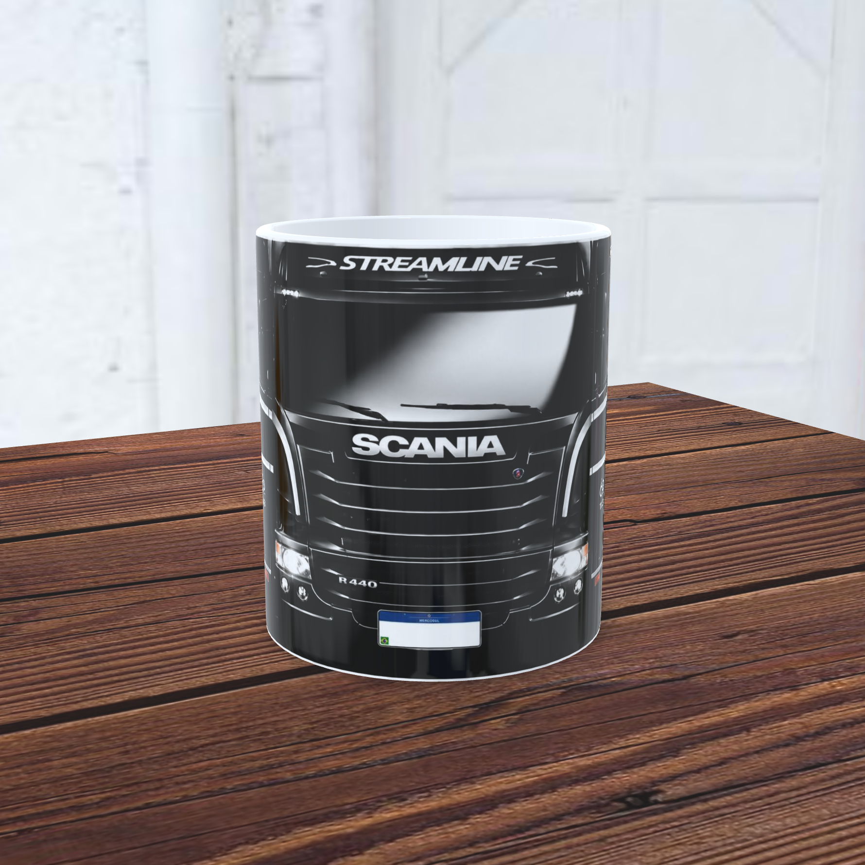 caneca porcelana personalizada carretas