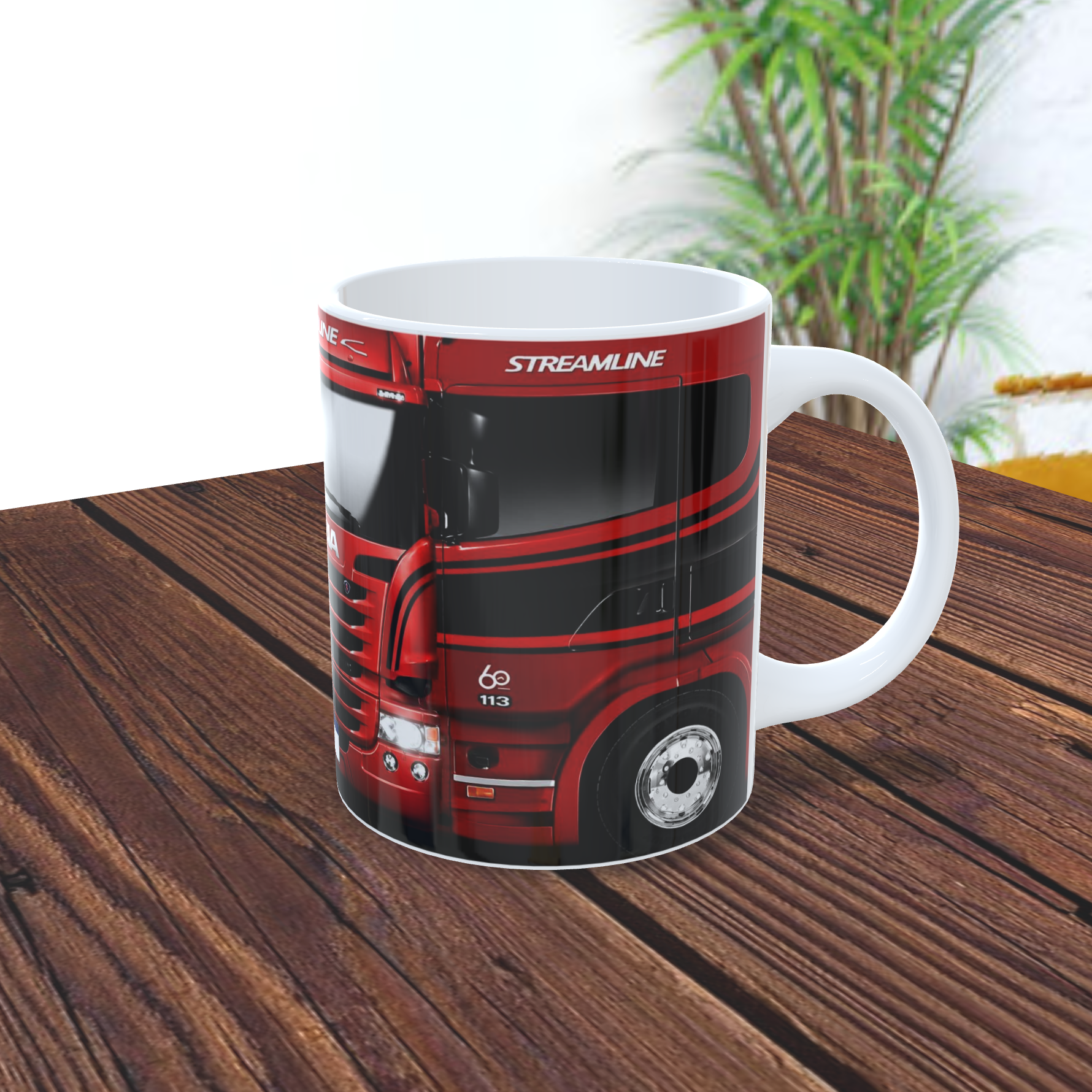 Caneca de Porcelana Personalizada 325ml | ZuniQ Carreta Vermelha - Imagem 2