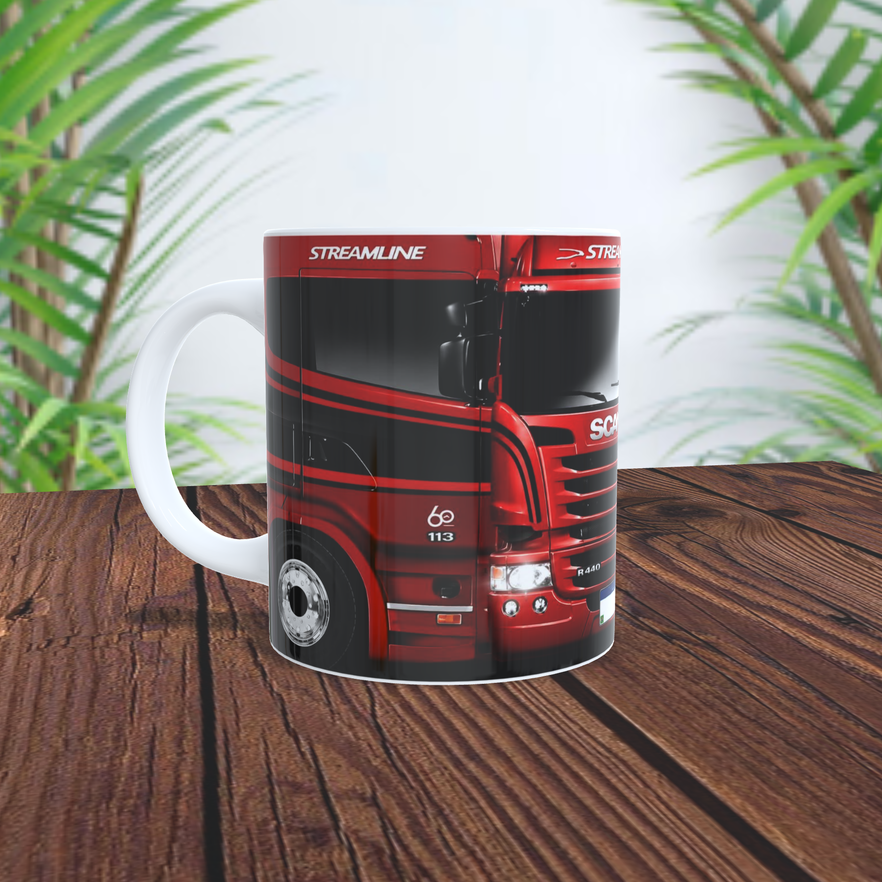 Caneca de Porcelana Personalizada 325ml | ZuniQ Carreta Vermelha - Imagem 3