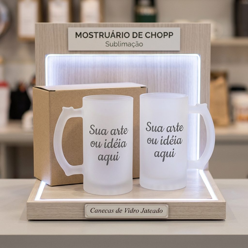 caneca de chopp personalizavel vidro