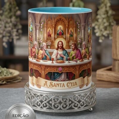 caneca porcelana santa ceia