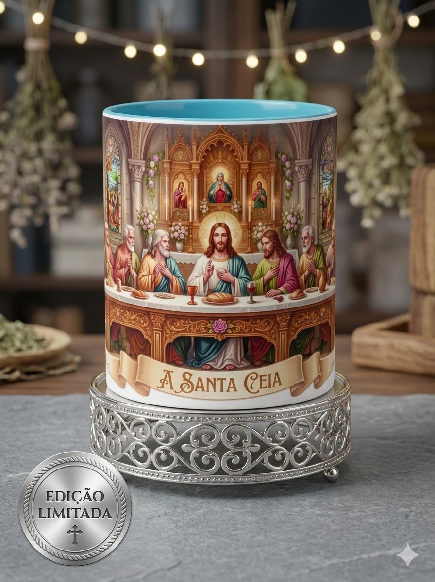 caneca porcelana santa ceia
