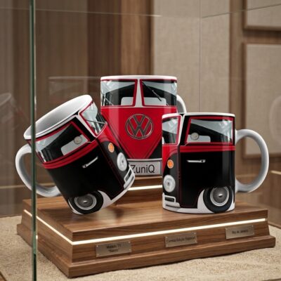 caneca porcelana zuniq kombi vermelha