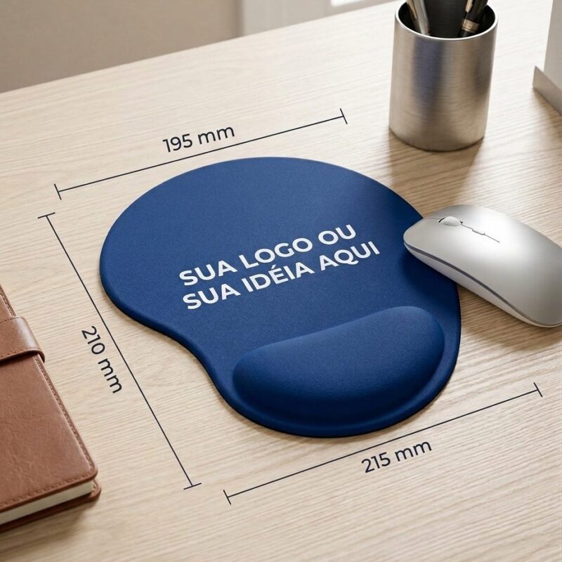 Mouse Pad ErgonÎmico Azul Zuniq | Descanço de punho em espuma