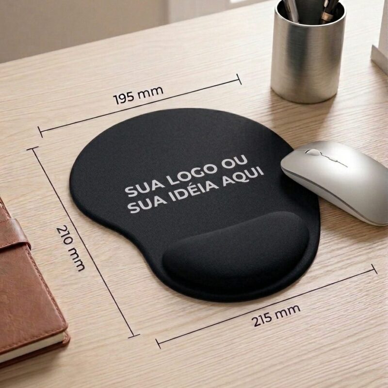 Mouse Pad ErgonÎmico Preto Zuniq | Descanço de punho em espuma