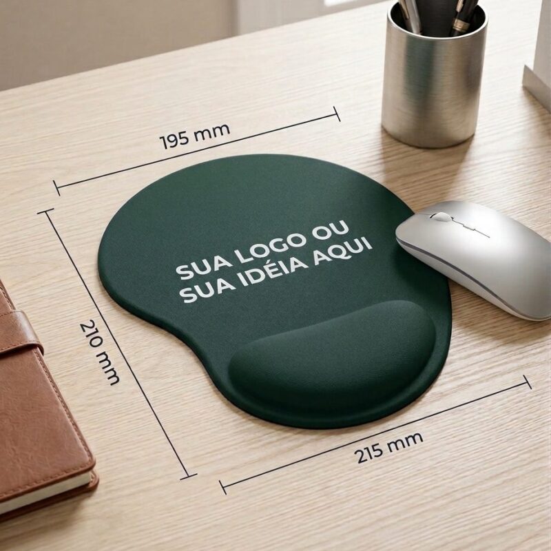 Mouse Pad ErgonÎmico Verde Zuniq | Descanço de punho em espuma
