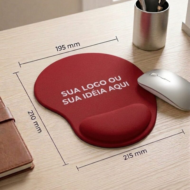 Mouse Pad ErgonÎmico Vermelho Zuniq | Descanço de punho em espuma